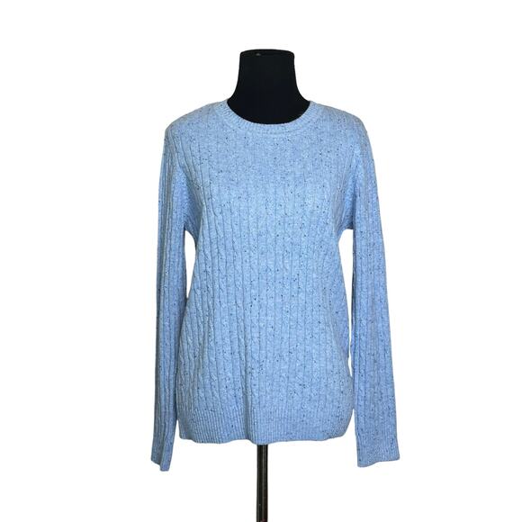Karen Scott light blue cable knit sweater size PM - Picture 10 of 10
